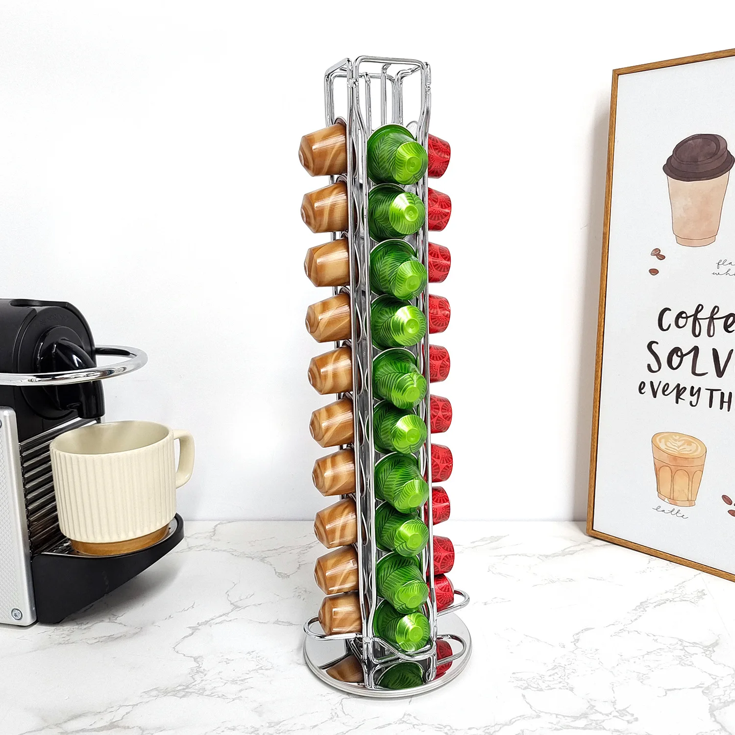 1 шт., 40 капсул для кофе, дер – обзор и цена Coffee Equipment Rack